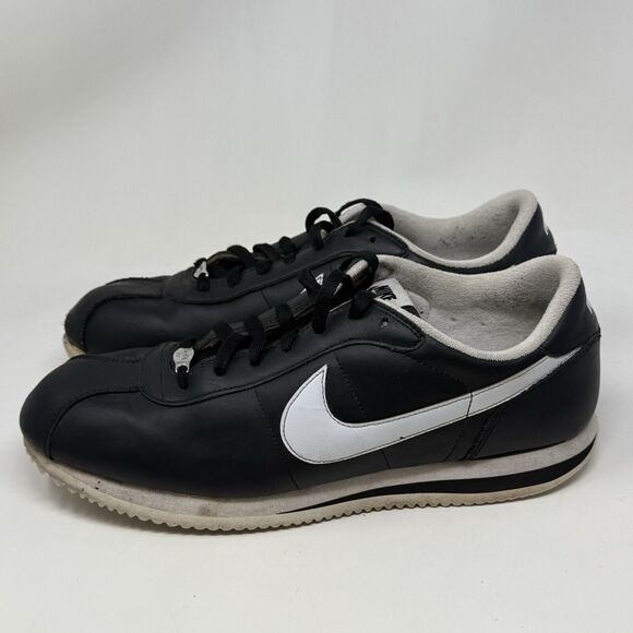 Nike Cortez 72 Basic Leather OG Shoes Mens 13 Black Retro Sneakers 316418-012 - Picture 2 of 16